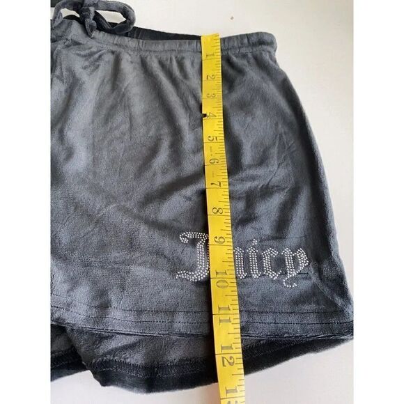 Juicy Couture Pj Set Women’s XL Black Velvet Shorts Lounge JC5285A Rhinestones - Picture 9 of 10